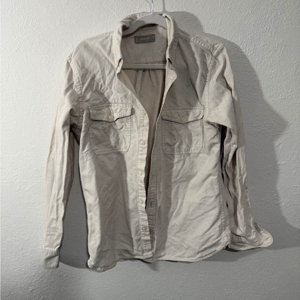 Everlane heavyweight cream button down shirt medium women’s